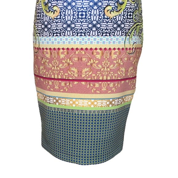 Clover Canyon Floral Mosaic Neoprene Scuba Fitted Sheath Slip Dress - M - Picture 3 of 11